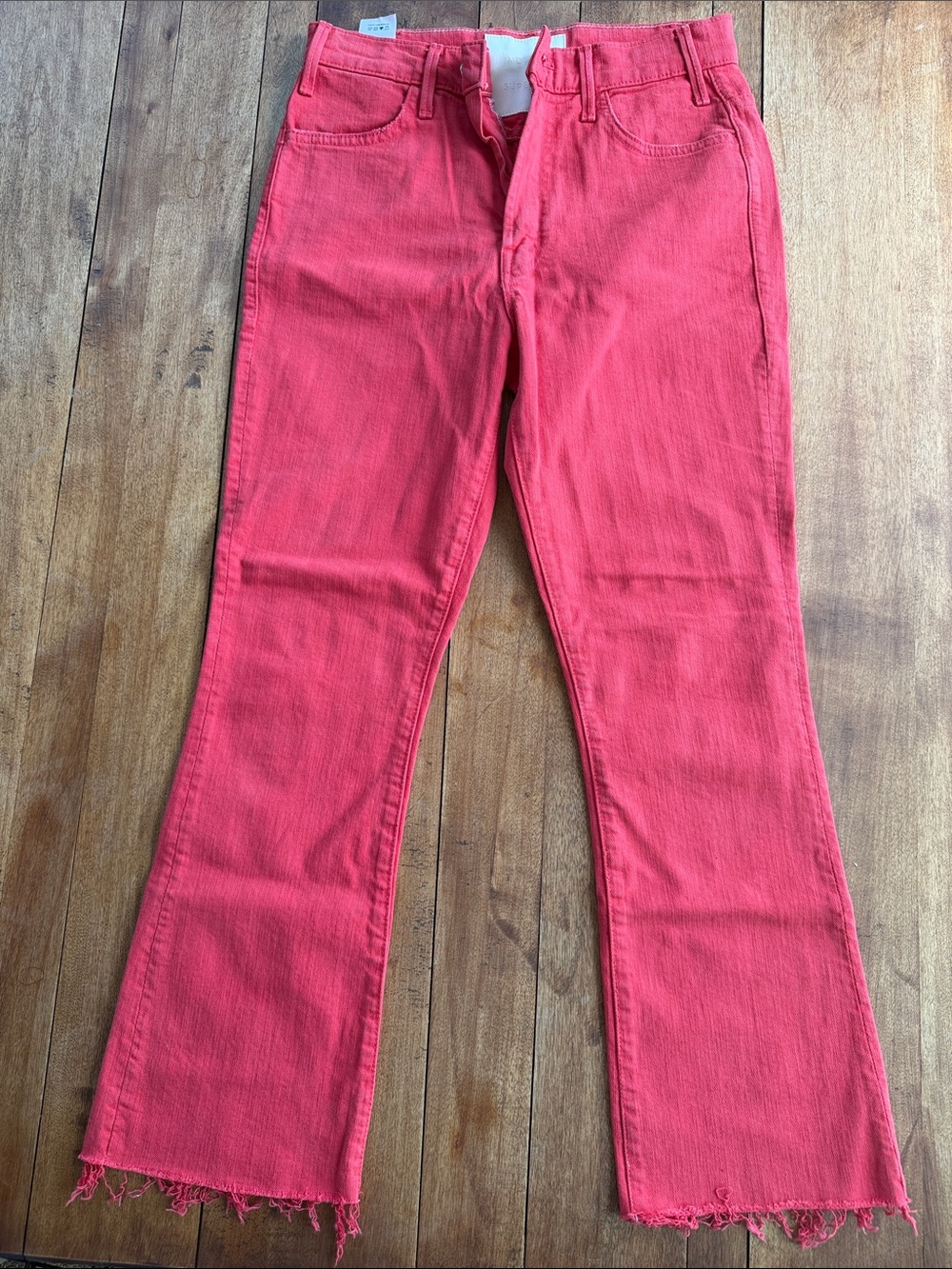 Mother High-Rise Red Flared Jeans